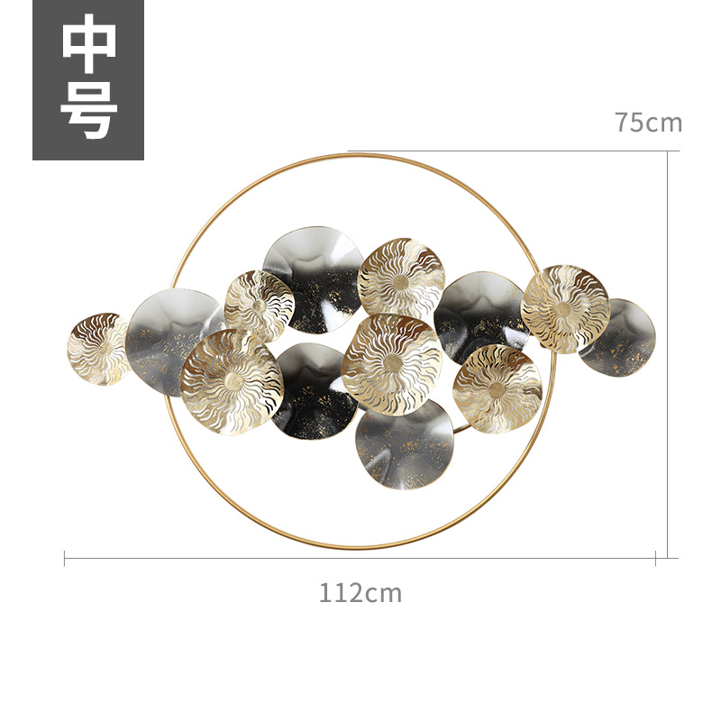 新中式壁挂金属轻奢风墙面壁饰卧室客厅背景墙铁艺挂件装饰品墙饰 三维工匠 《山影》灰M高清大图