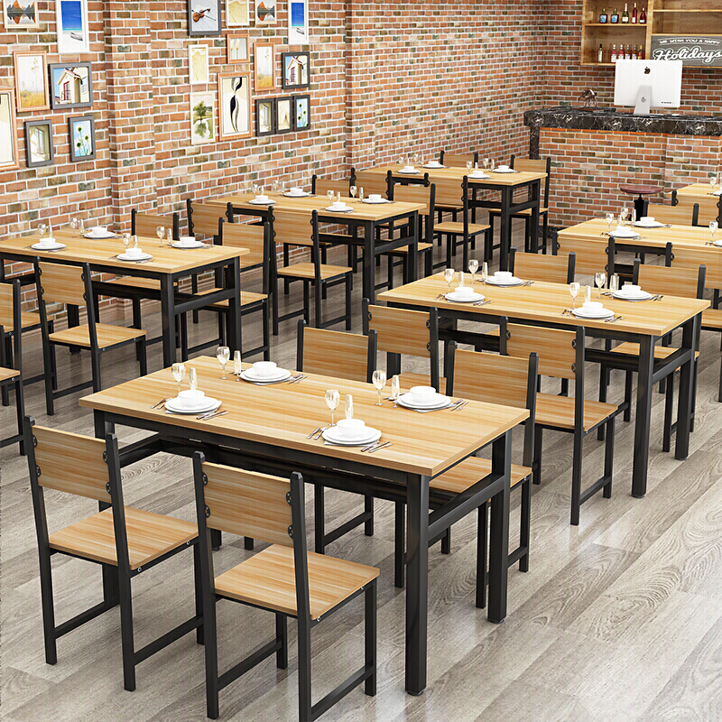 知茗快餐厅桌子食堂小吃部面馆大排档桌子家用餐桌饭店组合餐饮桌 款