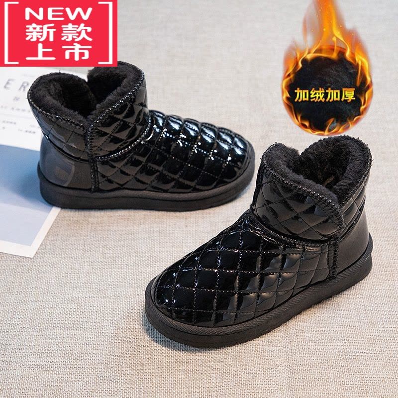 可莉允女童雪地靴冬季2022新款加绒加厚儿童靴子棉靴防水保暖中大童棉鞋图片