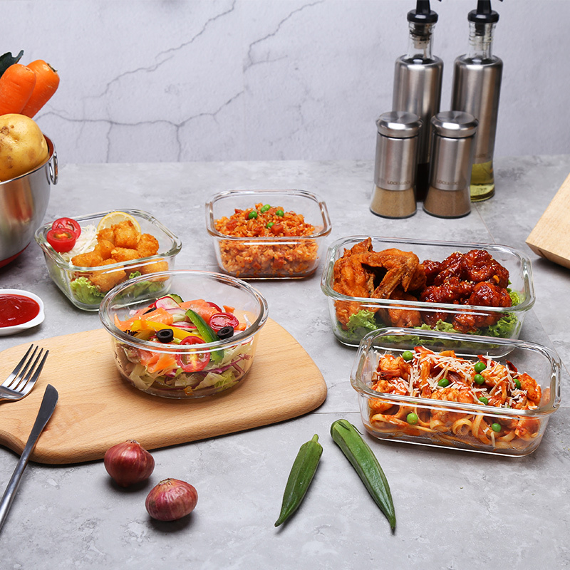 乐扣乐扣(Lock&Lock) 格拉斯饭盒 微波炉饭盒 密封耐热玻璃保鲜容器 LLG224(750ML)高清大图