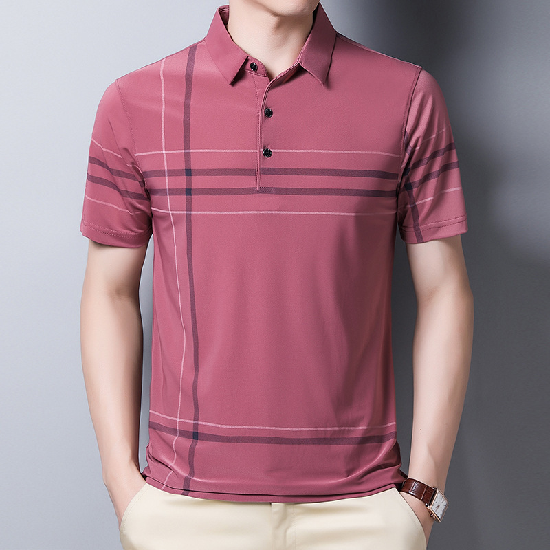 翻领冰丝polo衫男士短袖t恤男装夏季速干工作服体恤男马球衫