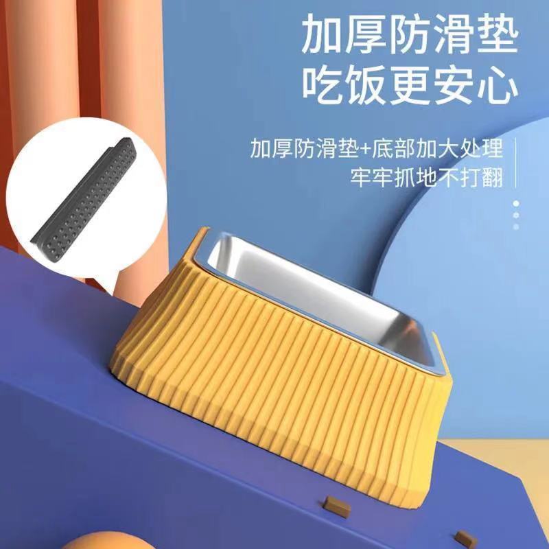 圆单碗-姜黄色(30斤内宠物适用) 狗碗狗食盆猫碗猫食盆狗盆不锈钢防打翻狗狗喝水碗大号宠物碗用品