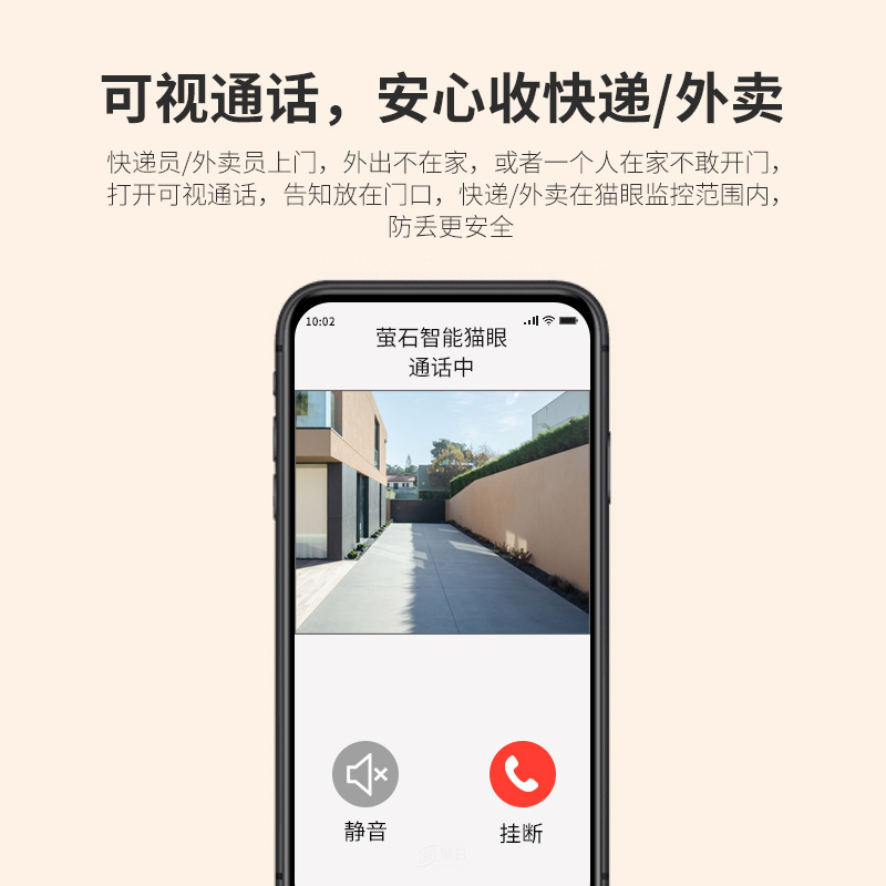 萤石DP1C智能电子猫眼监控摄像头(128G内存卡)家用可视铃镜入户wifi远程