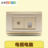 bull公牛开关电源插座118型G21拉丝金二位10孔十孔电脑电视空调插座开关插座系列其他面板