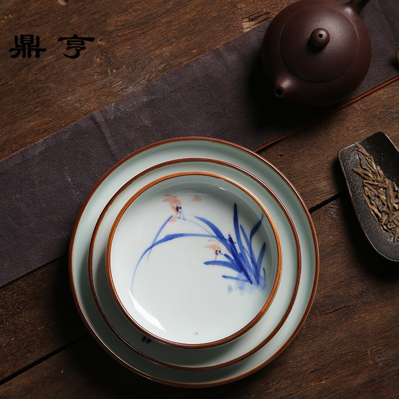 鼎亨茗器坊中式手绘茶盘壶承干炮台景德镇特色青花瓷茶点盘茶点碟