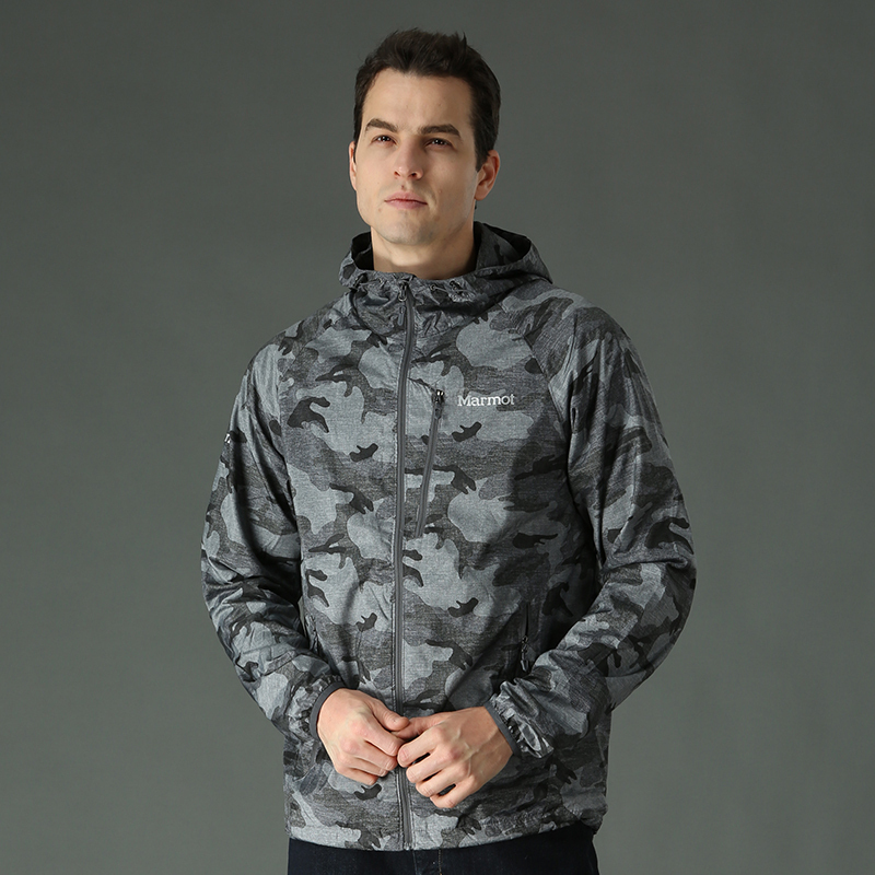 marmot土拨鼠2021新款户外运动男士防风薄绒神衣夹克