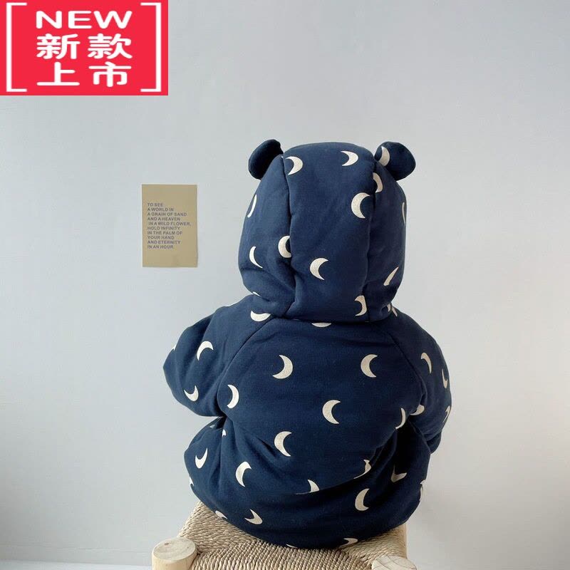 可莉允ins丹麦秋冬婴儿连体棉衣男女宝宝外出加厚保暖棉服新生儿厚爬服图片