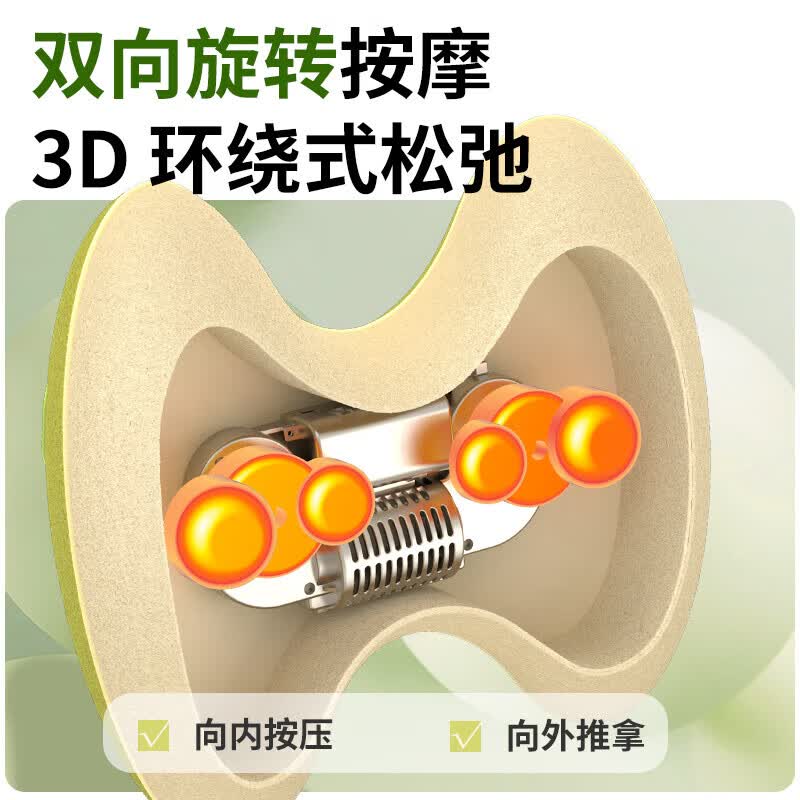 和正 腰部按摩器 热敷腹部按摩仪 多功能肩颈腿仿人手揉捏靠垫 HZ-W1奶油咖高清大图
