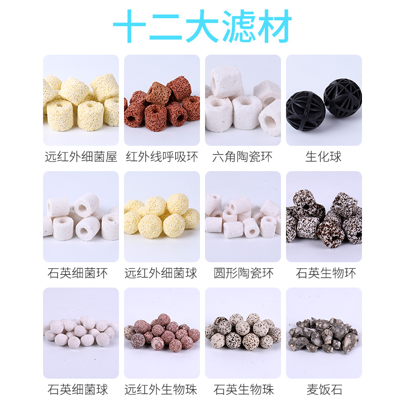 鱼缸过滤材料十合一滤材鱼缸过滤器火山石麦饭石细菌屋陶瓷环滤石高清大图