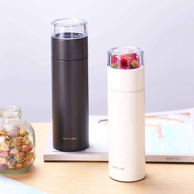 乐扣乐扣（LOCK&LOCK）品茗茶水分离保温杯330ML灰色LHC4232DGRY