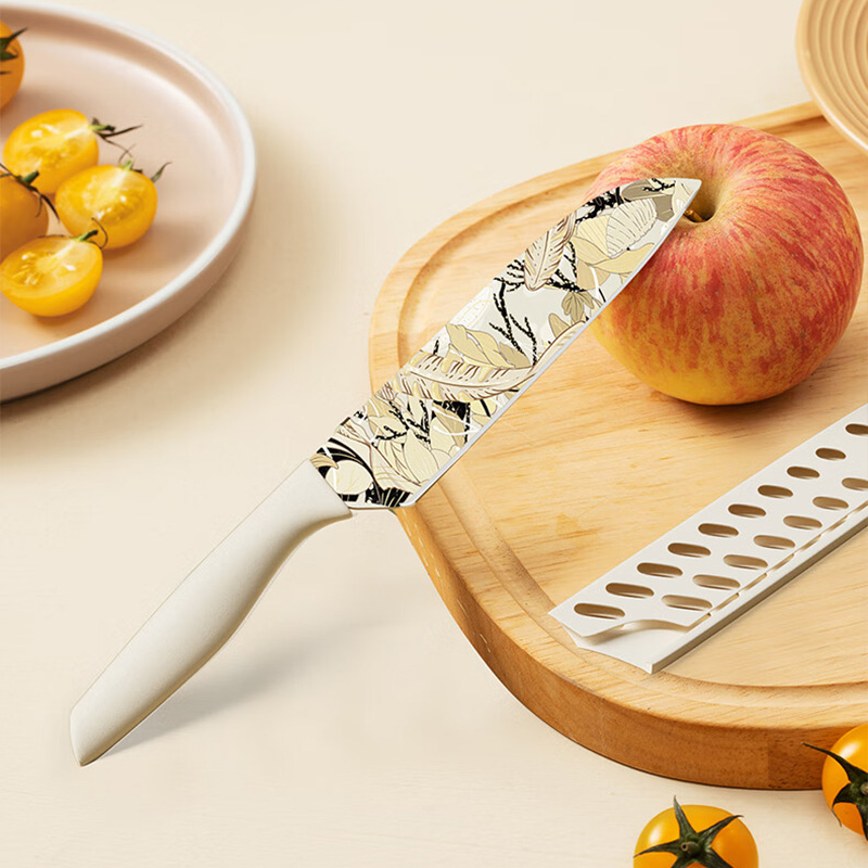 温仑山水果刀持久锋利一刀多用不锈钢水果刀白桃杏VE055高清大图