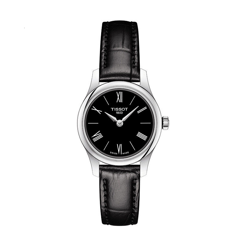 天梭(TISSOT)手表 瑞士品牌 新款俊雅5.15mm纤薄表盘皮带腕表女表石英表女T063.009.16.058.00