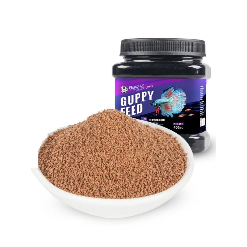 孔雀鱼饲料红绿灯科鱼食小型鱼热带缓沉颗粒凤尾斗鱼观赏幼鱼苗粮高清大图