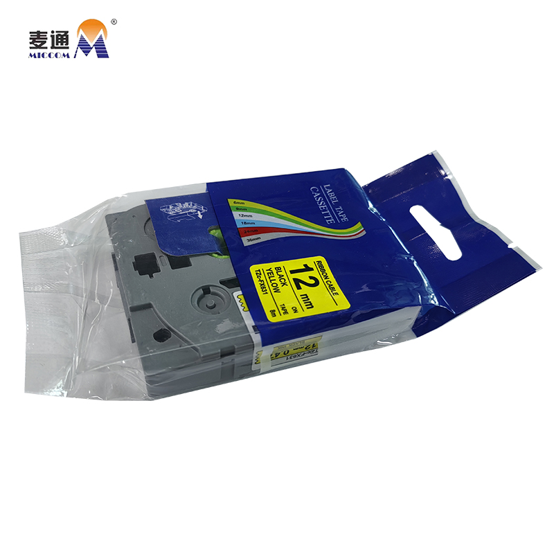 麦通 标签色带 适用兄弟标签机 黄底黑字12mm /个高清大图