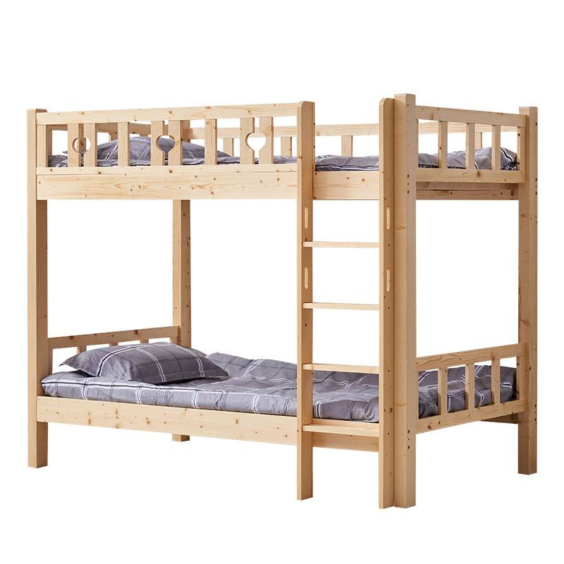 广亿隆实木床宿舍公寓高低床子母床双层床原木色高清大图