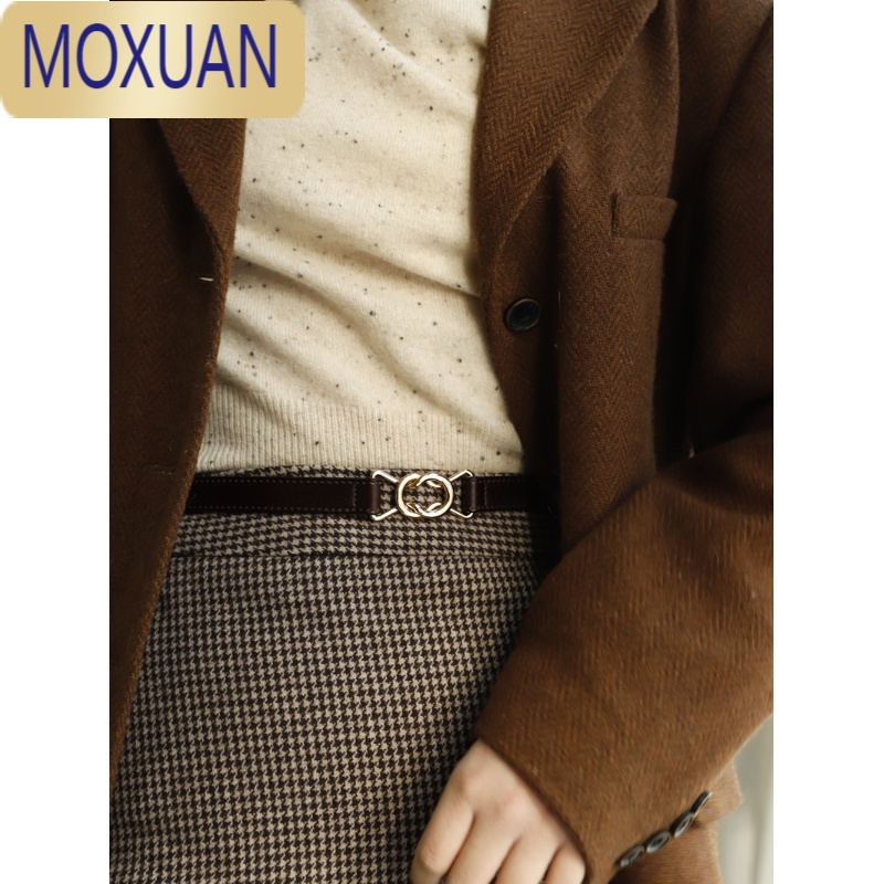 MOXUANBlueblues sky 纯法式蝴蝶结复古扣腰带 质感Vintage腰封