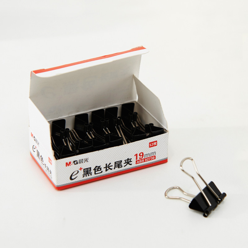 晨光(M&G) ABS92730 长尾夹 Eplus19mm(盒装黑色) 5#16盒装高清大图