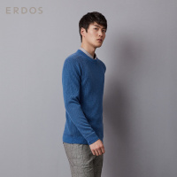 ERDOS 圆领翻花男士羊绒衫商务休闲宽松百搭肌理感针织衫