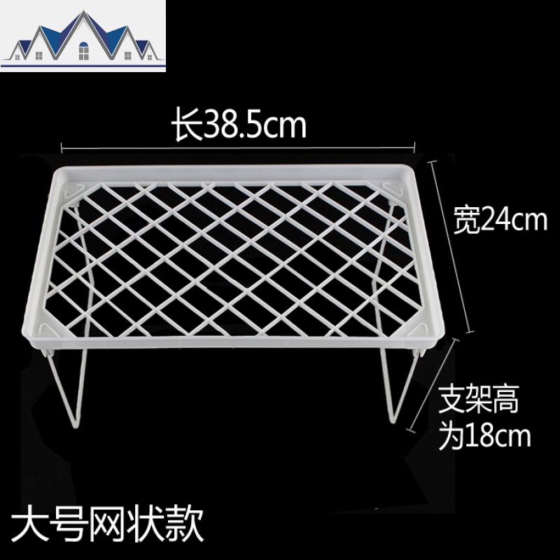 可折叠桌面置物架分层小型架子厨房杂物整理落地收纳架衣柜隔层架_2_819 大号38.5*24*18（2个装）1层