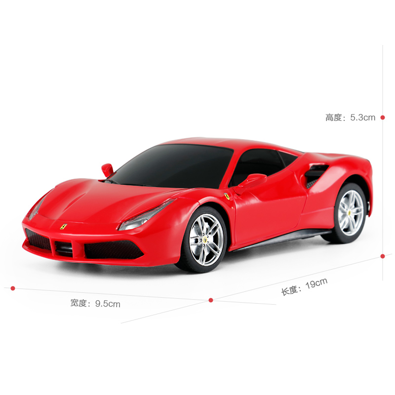 星辉(Rastar)1:24法拉利488 GTB遥控车 儿童玩具电动遥控汽车模型76000红色高清大图