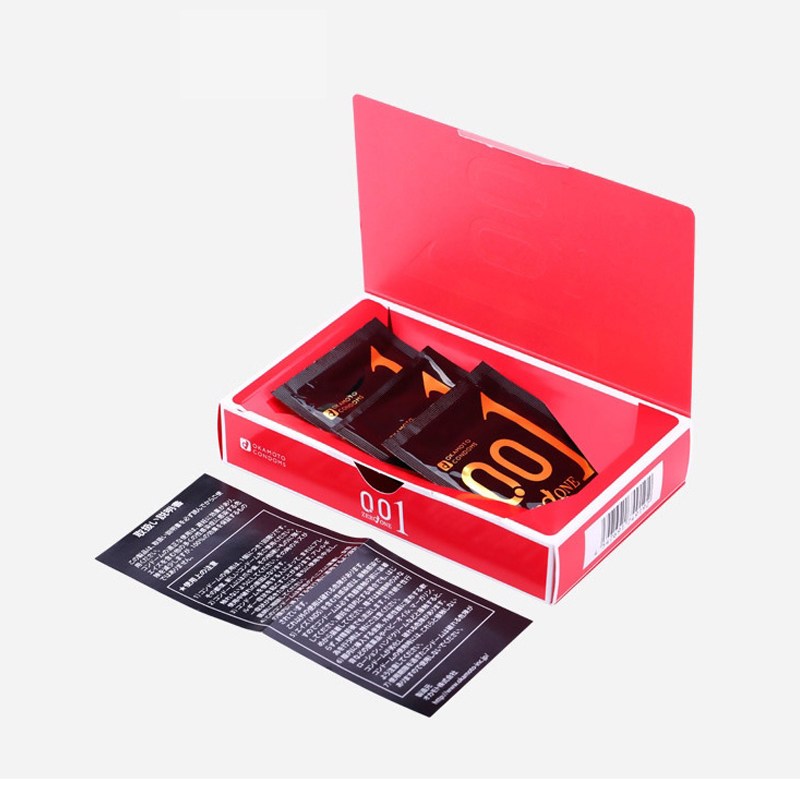 日本进口冈本okamoto001超薄避孕套3个3盒装日本进口超薄款