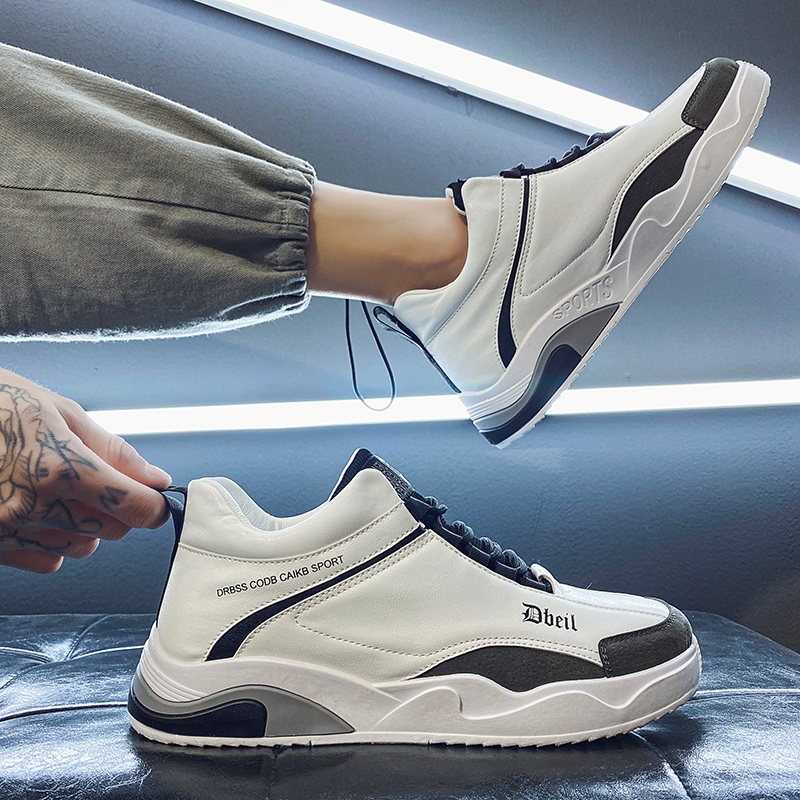 枫述男鞋秋季2021新款休闲高帮板鞋子男潮鞋百搭韩版潮流青少年运动鞋