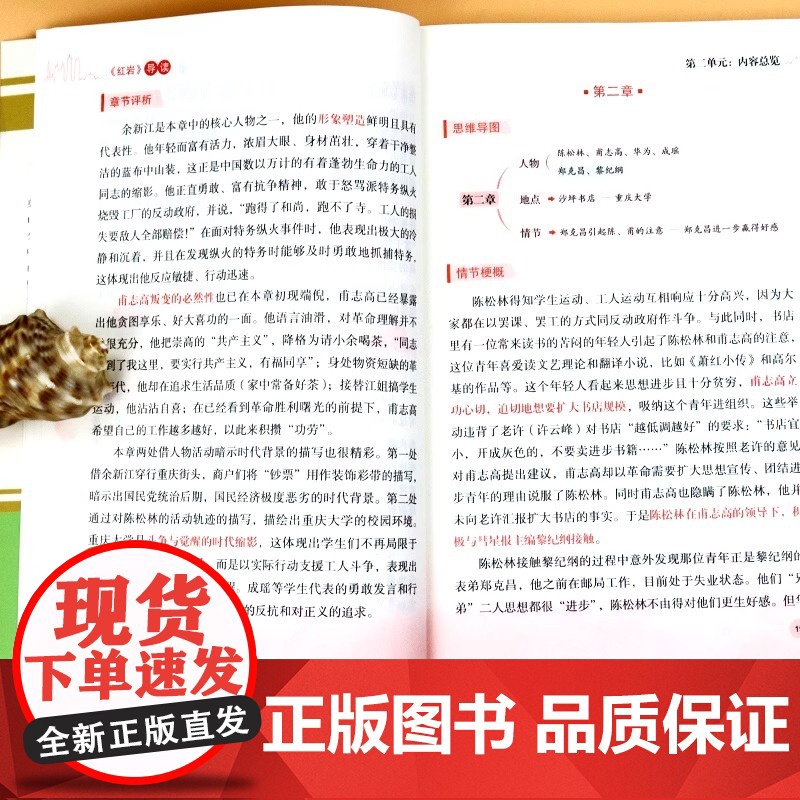 导读版红岩书正版原著八年级上册必读正版的课外书七年级课外阅读书籍名著配套人教版教育人民青年团结出版社红岩和红星照耀中国K高清大图