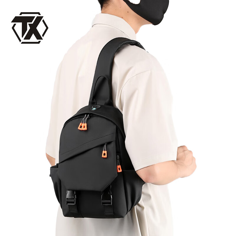 铁迅单肩包 T8 黑色/灰色 个 均色