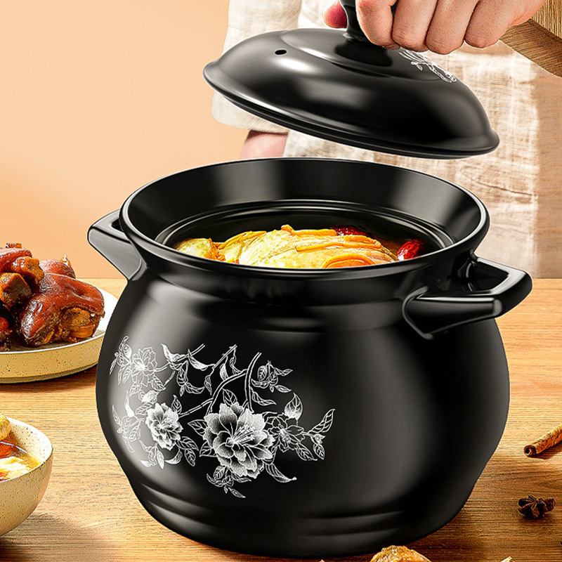 瓦图 砂锅炖锅 燃气煲 汤锅 耐高温陶瓷 2-3人使用 3l 1个装