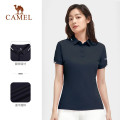 骆驼(CAMEL)女款短袖POLO衫V1S1VV930藏蓝M码