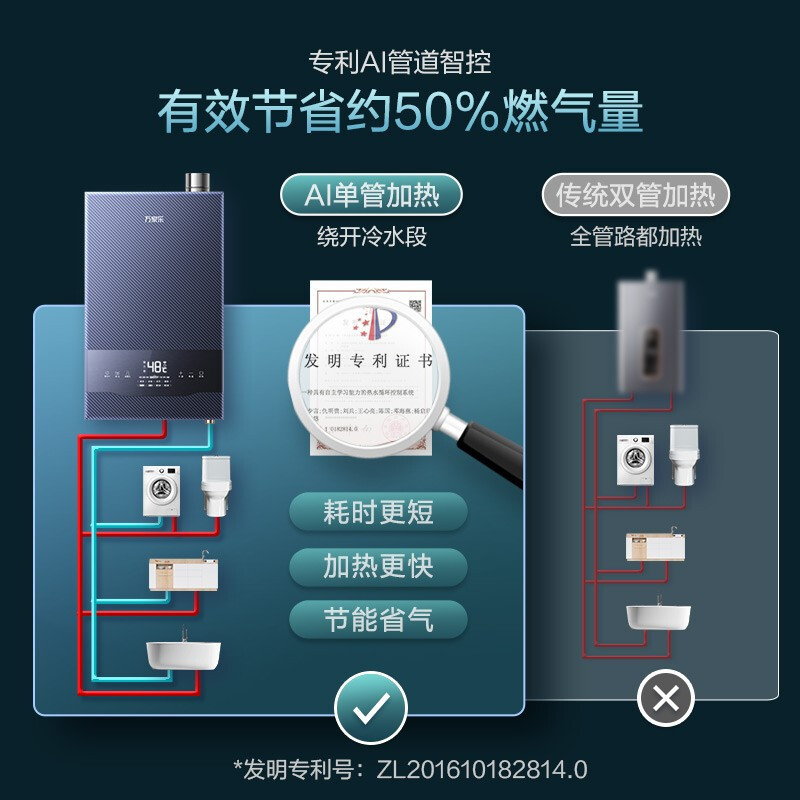 万家乐顶侧三腔变频抽油烟机25m³挥手智控自清洗烟灶5.0KW灶16升热水TAK8+KV063B+16RL7(T)天然气