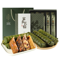 悠享时端午节传统礼品粽子礼盒 蛋黄鲜肉粽 玫瑰豆沙粽 梅干菜肉粽长粽组合 支持企业团购定制 家乡长粽礼盒
