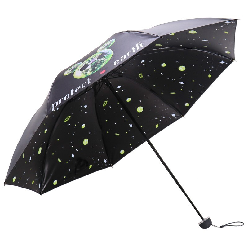 天堂伞 全遮光黑胶转印宇宙星空三折晴雨伞太阳伞 31847ELCJ1283高清大图