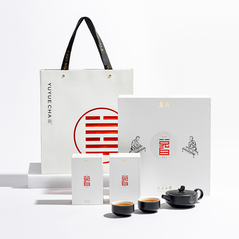 鱼玥 大兑白茶叶茶具套装(福鼎白茶200g、茶杯x2、茶壶x1)(单位:盒)高清大图