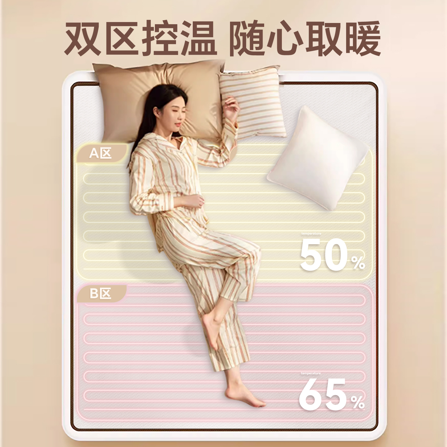 斗禾DOUHE双控智能电热毯1800*1500双人双控温安全舒适冬季保暖电热毯高清大图