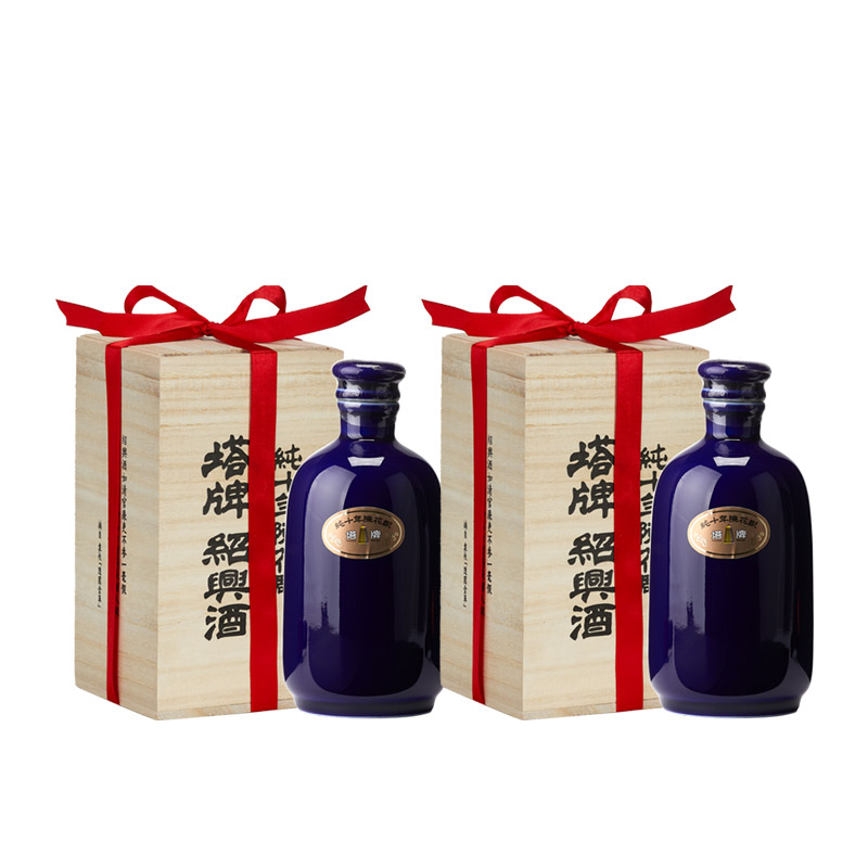 塔牌绍兴黄酒十年陈酿花雕酒500mlx2瓶礼盒木盒特醇花雕酒手工冬酿送礼绍兴特产高清大图