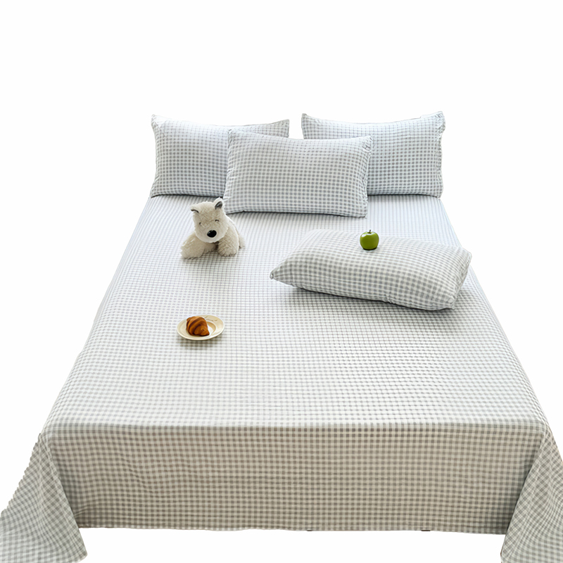 江小果 简约双人床单 200*230cm 条高清大图