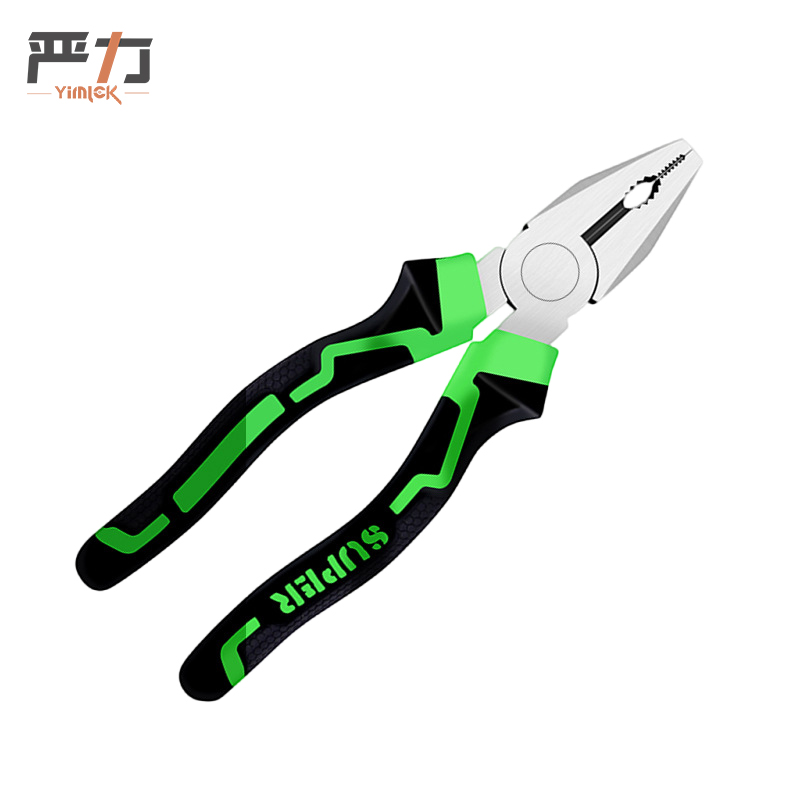 严力 YIMLEK 钢丝钳 6寸黑绿把