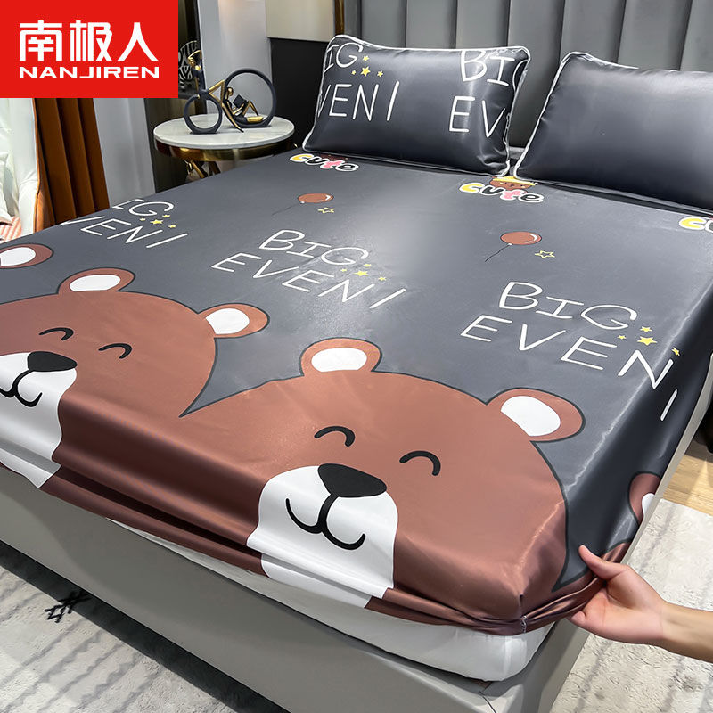 冰丝床笠凉席三件套夏季双人家用冰丝席可水洗床笠席高清大图