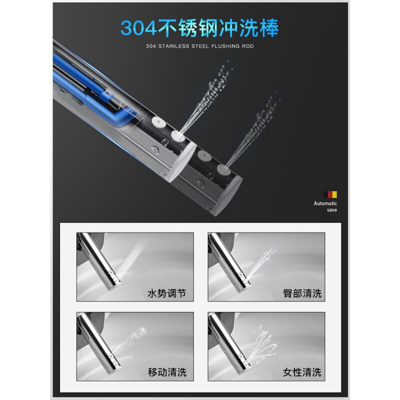 冲洗洁身器电动即热式坐便器通用遥控智能马桶盖板自动加热 单独智能盖板-智能变频 1秒即热波迷娜BOMINA高清大图