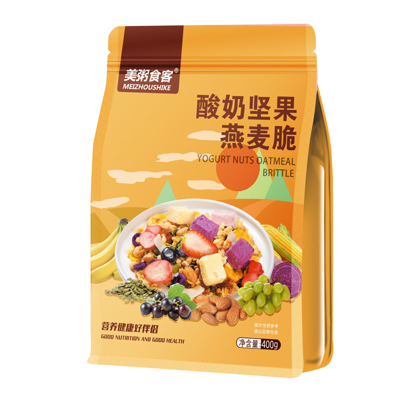 美粥食客 酸奶坚果燕麦脆400g袋装 混合谷物脆坚果水果燕麦片可干吃MS高清大图