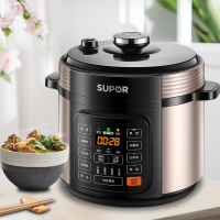 苏泊尔 (SUPOR) 家用电压力锅 精钢球釜内胆 智能预约烹饪 5L双胆高压锅 5L 显影触控 荣获20年IF设计大