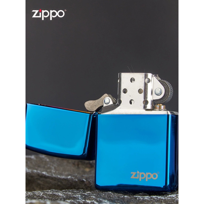 官方zippo芝宝正版防风煤油打火机经典zippo蓝冰标志男士节日送礼正品