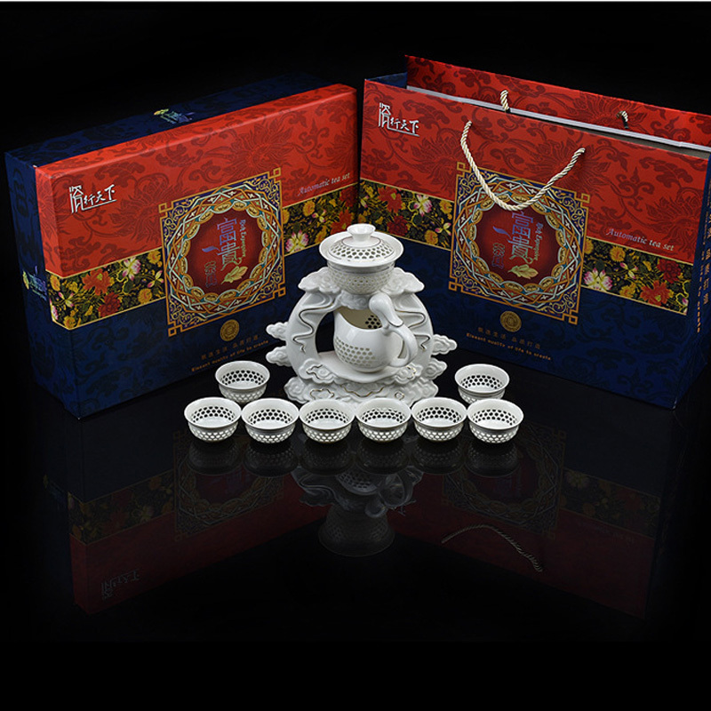 承福堂 镂空茶具套装 玲珑蜂窝茶具 高白泥