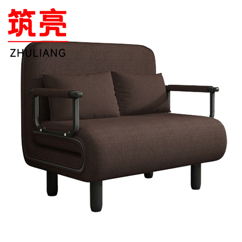 筑亮 沙发床 100*68*85cm褐色 张高清大图