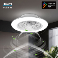 华艺北欧卧室吸顶灯风扇智能遥控隐形静音电扇led吸顶灯客厅餐厅家用简约现代创意