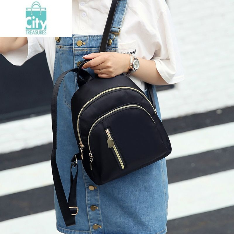 bangdou简约双肩包女迷你小包休闲背包牛津布少女可爱轻便女式帆布包