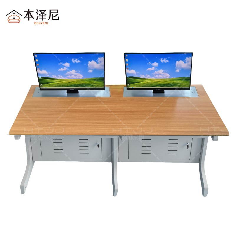 本泽尼 升降电脑桌 双人电脑桌 HTX-GZ1865 1800*650*750mm 张高清大图