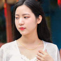 梦金园 黄金项链 满天星足金999项链女款锁骨链素链 女士/计价 黄金饰品首饰