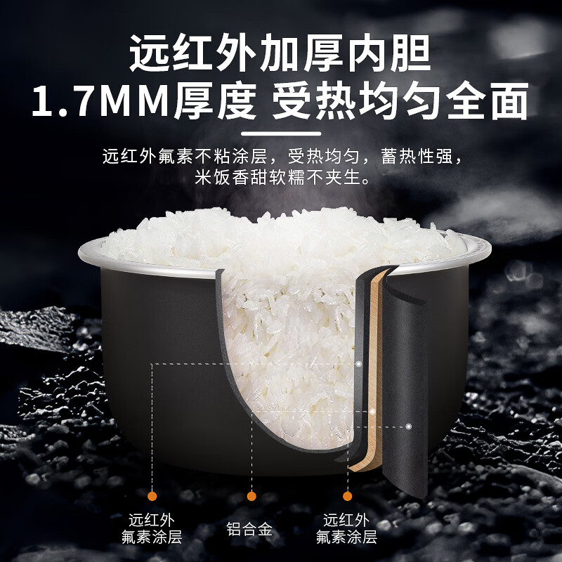 虎牌(tiger)迷你家用电饭煲1.6L JBU-A55C 白色高清大图